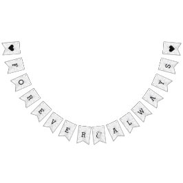 Bandeirinha Casamento de Mármores de Cinzas e Brancos de Chic