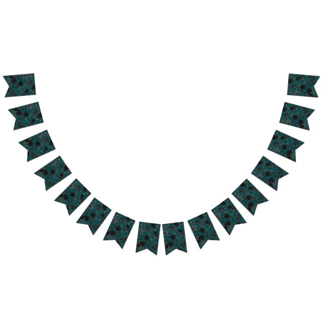 Bandeirinha Casamento de Teal Rosa Negro (Todos)