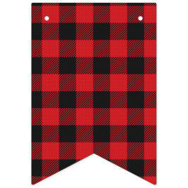 Bandeirinha Casamento de Xadrez Red Black Buffalo