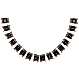 Bandeirinha Casamento Dourado de Confetti Sparkle Shine Rosa p