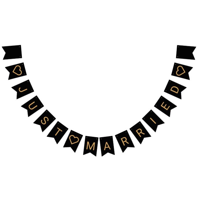 Bandeirinha Casamento Dourado e negro minimalista (Todos)