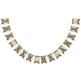 Bandeirinha Casamento Dourado Elegante Impresso