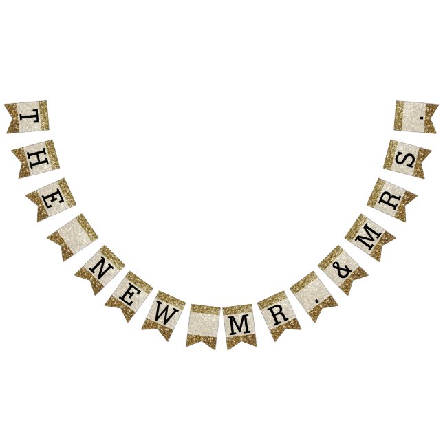 Bandeirinha Casamento Dourado Elegante Impresso (Todos)