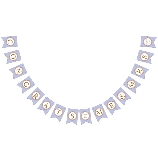 Bandeirinha Casamento Elegante Moderno e Floral Dourado da Lav (Todos)