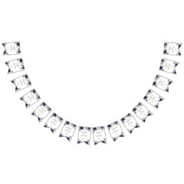 Bandeirinha Casamento Floral Elegante Cor-de-marinho Azul e Ro