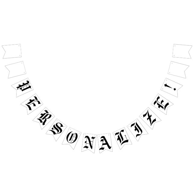 Bandeirinha Casamento Gótico Antigo do Vazio Personalizado (Todos)