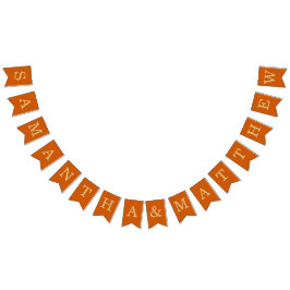 Bandeirinha Casamento Laranja Queimado Noiva Simples Nomes de