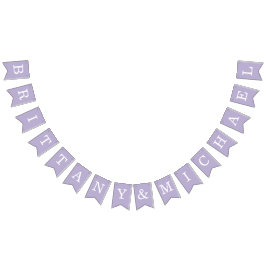 Bandeirinha Casamento Lavanda Simples Nomes da Noiva e do Noiv