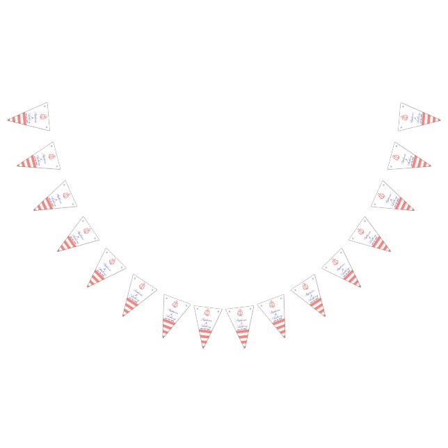 Bandeirinha Casamento Náutico e Azul Marinho, cor-de-rosa, mon (Todos)