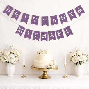 Bandeirinha Casamento Roxo Empoeirado Nomes Personalizados Noi