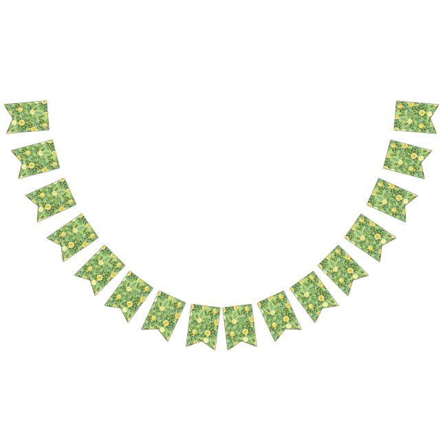 Bandeirinha Casamento vintage Primavera amarelo e verde (Todos)