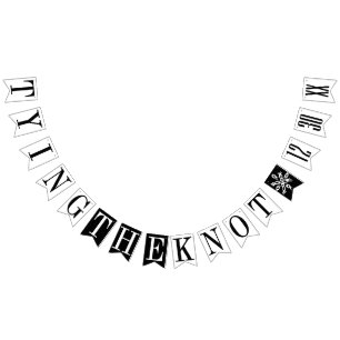 Bandeirinha CASANDO: Casamento preto e branco em DATA PERSONAL