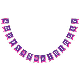 Bandeirinha Cavaleiros e raparigas de aniversário felizes e me