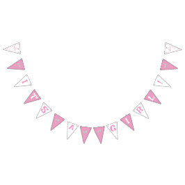 Bandeirinha Cavalo Rosa e Branco Rocking