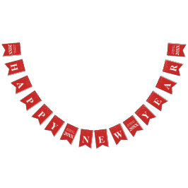 Bandeirinha Celebração branca vermelha do feliz ano novo das