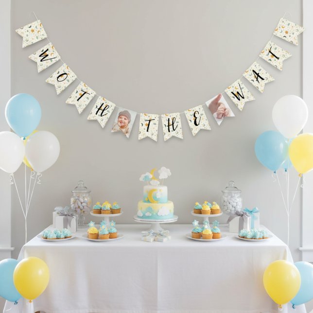 Bandeirinha Chá de Adoção Foto Bunting (Baby shower photo banner)