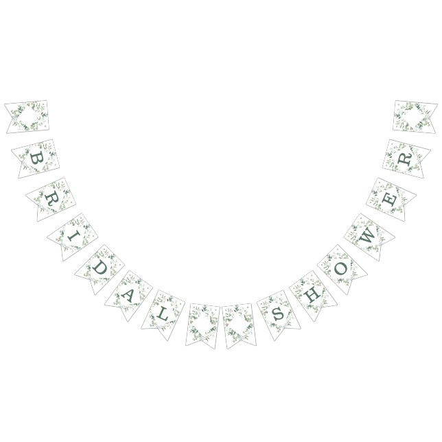 Bandeirinha Chá de Bebê Botânico de Eucalipto Verde (Todos)