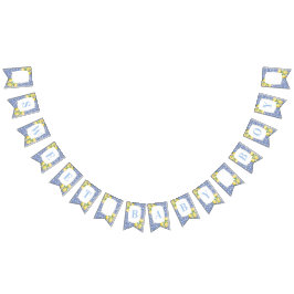 Bandeirinha Chá De Bebê Branco Azul Com Limões Italianos