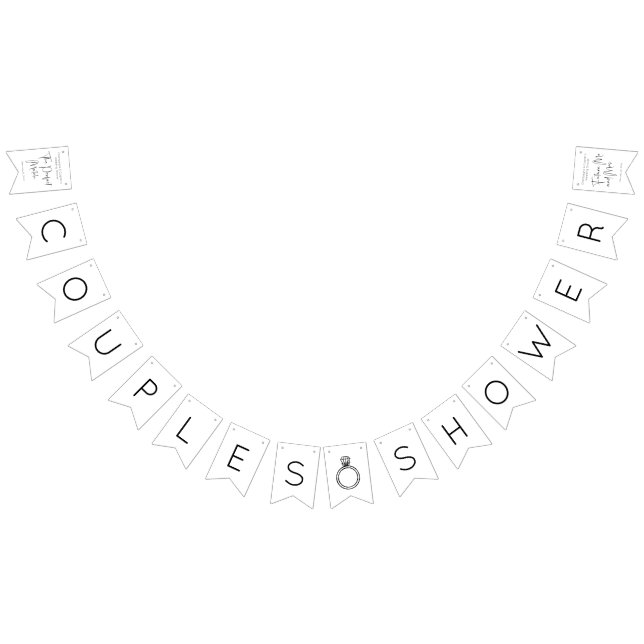 Bandeirinha Chá de Casais de Script Moderno (Todos)