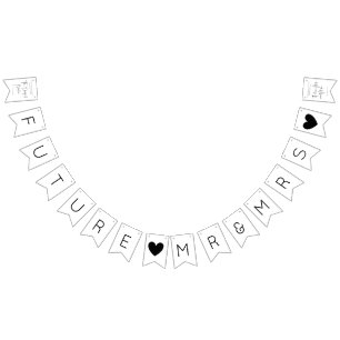 Bandeirinha Chá de casamento de Script Moderno