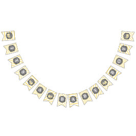 Bandeirinha Chá de fraldas amarelo do laço do elefante