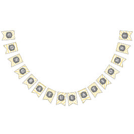 Bandeirinha Chá de fraldas amarelo dos padrões de ponto de