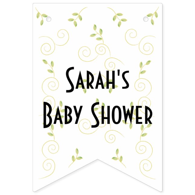 Bandeirinha Chá de fraldas "Aves Douradas", faixa de Swallowta (Primeira Bandeira)