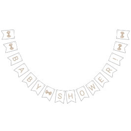 Bandeirinha Chá de fraldas bege