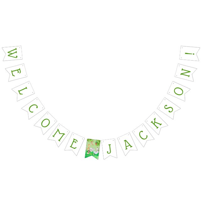 Bandeirinha Chá de fraldas bem-vindo dos animais bonitos do (Todos)