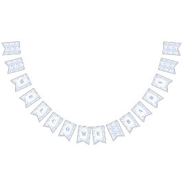 Bandeirinha Chá de fraldas Blue Chinoiserie Toile de Jouy