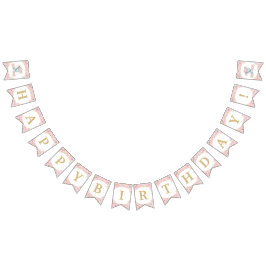 Bandeirinha Chá de fraldas de Aniversário do Elefante Floral R