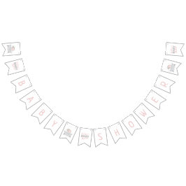 Bandeirinha Chá de fraldas de Bebê Elefante Bath Girl