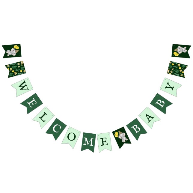 Bandeirinha Chá de fraldas de Boas-Vindas de Animais Safari (Todos)