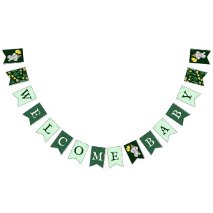 Bandeirinha Chá de fraldas de Boas-Vindas de Animais Safari Cu