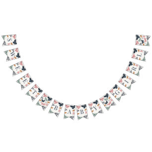 Bandeirinha Chá de fraldas de Borboleta Pequena Boho