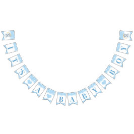 Bandeirinha Chá de fraldas de Elefante Azul É um Menino