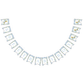 Bandeirinha Chá de fraldas de Elefante Crescente Azul-Lua