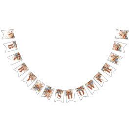 Bandeirinha chá de fraldas de flores silvestres