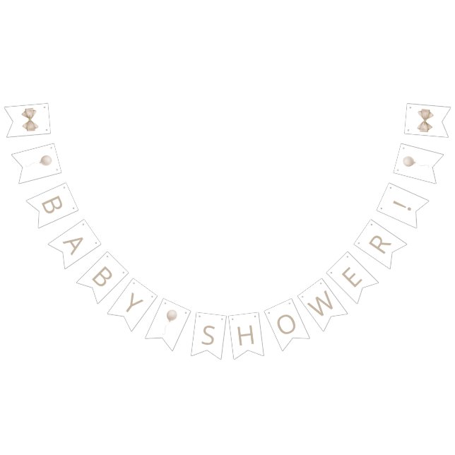 Bandeirinha Chá de fraldas do balão Beige (Todos)