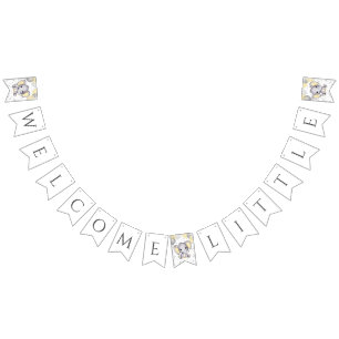 Bandeirinha Chá de fraldas dos Balões de Elefante Amarelo-Cons