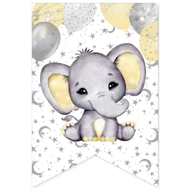 clipart de elefante para chá de bebê amarelo