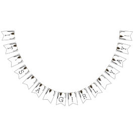 Bandeirinha Chá de fraldas Dourado Pinguim, faixa Swallowtail