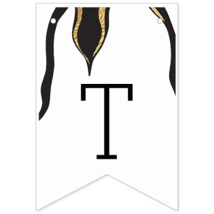 Bandeirinha Chá de fraldas Dourado Pinguim, faixa Swallowtail