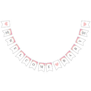 Bandeirinha Chá de fraldas Elefante de Boas-vindas