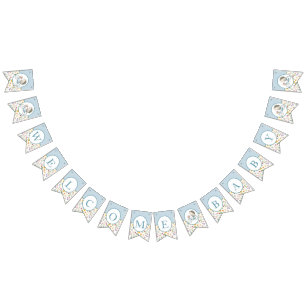 Bandeirinha Chá de fraldas Floral Bebê Cute Hedgehog