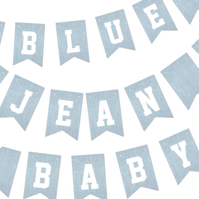 Bandeirinha Chá de fraldas Jean Baby Denim (blue jean baby boy's baby shower denim)