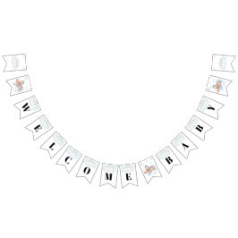 Bandeirinha Chá de fraldas Pinguim de Avião Bem-vindo