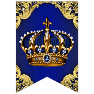 Bandeirinha Chá de fraldas Príncipe Crown