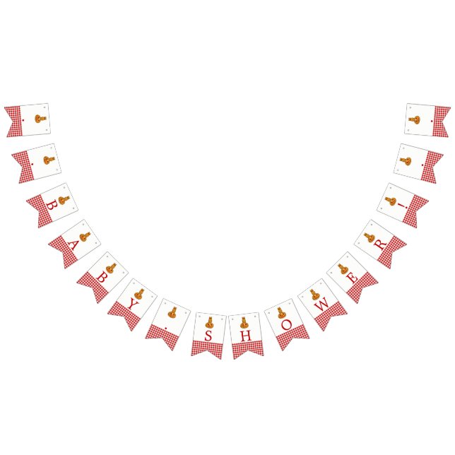 Bandeirinha Chá de fraldas Pumpkin Owl & Gingham (Todos)