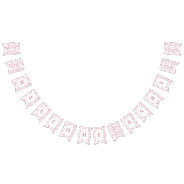 Bandeirinha Chá de fraldas Rosa Chinoiserie Toile de Jouy (Todos)